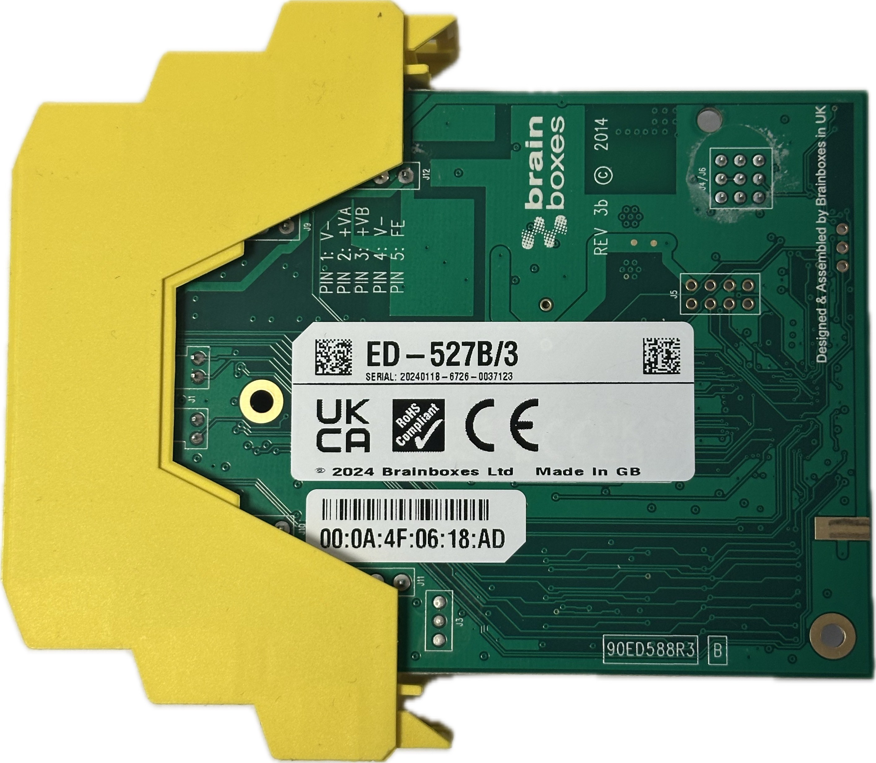 Image showing the sticker location on the ED-527 that contains the serial number